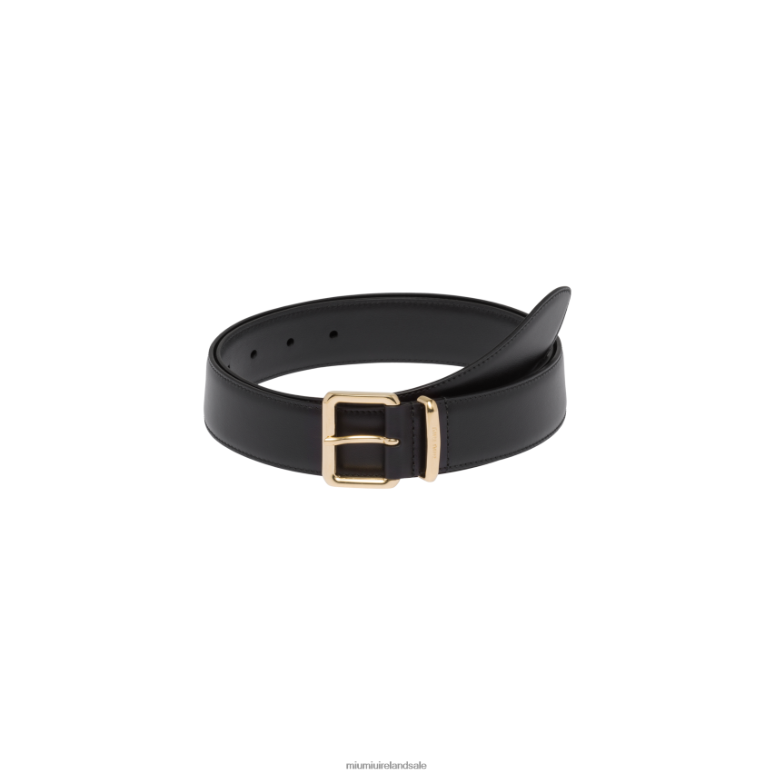 IE Miu MiuAccessories Leather Belt Black XJN62J1179