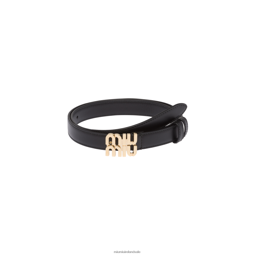 IE Miu MiuAccessories Leather Belt Black XJN62J1181