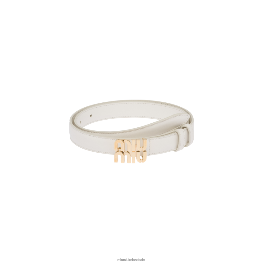 IE Miu MiuAccessories Leather Belt White XJN62J1182