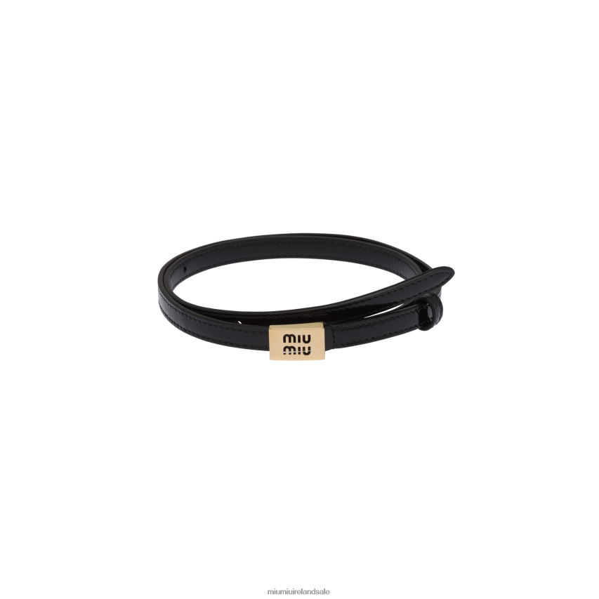 IE Miu MiuAccessories Leather Belt With Logo Black XJN62J1183