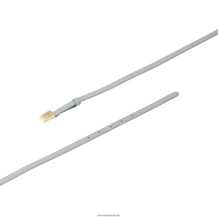 IE Miu MiuAccessories Leather Belt With Logo Cornflower XJN62J1185