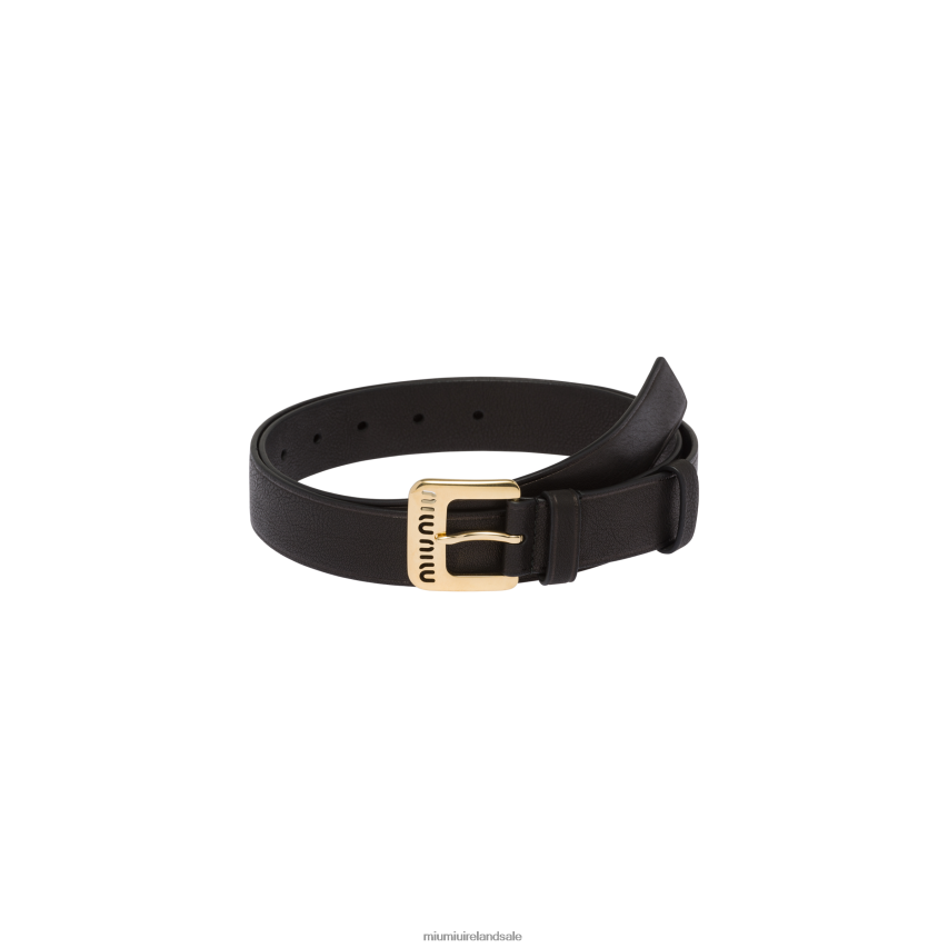 IE Miu MiuAccessories Nappa Leather Belt Black XJN62J1188