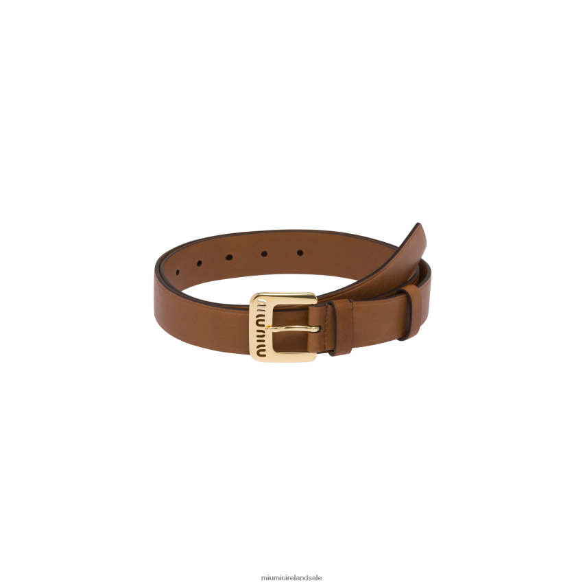 IE Miu MiuAccessories Nappa Leather Belt Oak XJN62J1189