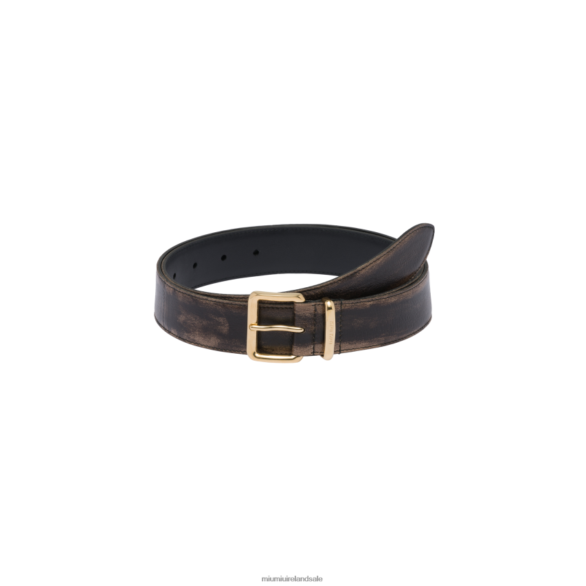 IE Miu MiuAccessories Nappa Leather Belt Sand/Coffee XJN62J1187