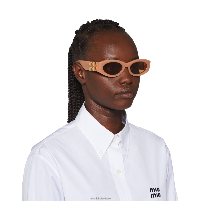 IE Miu MiuAccessories Glimpse Sunglasses Camel Beige Lenses XJN62J1249