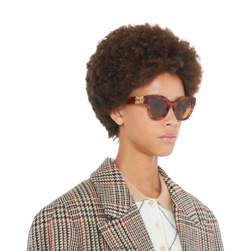 IE Miu MiuAccessories Glimpse Sunglasses Camel Beige Lenses XJN62J1252