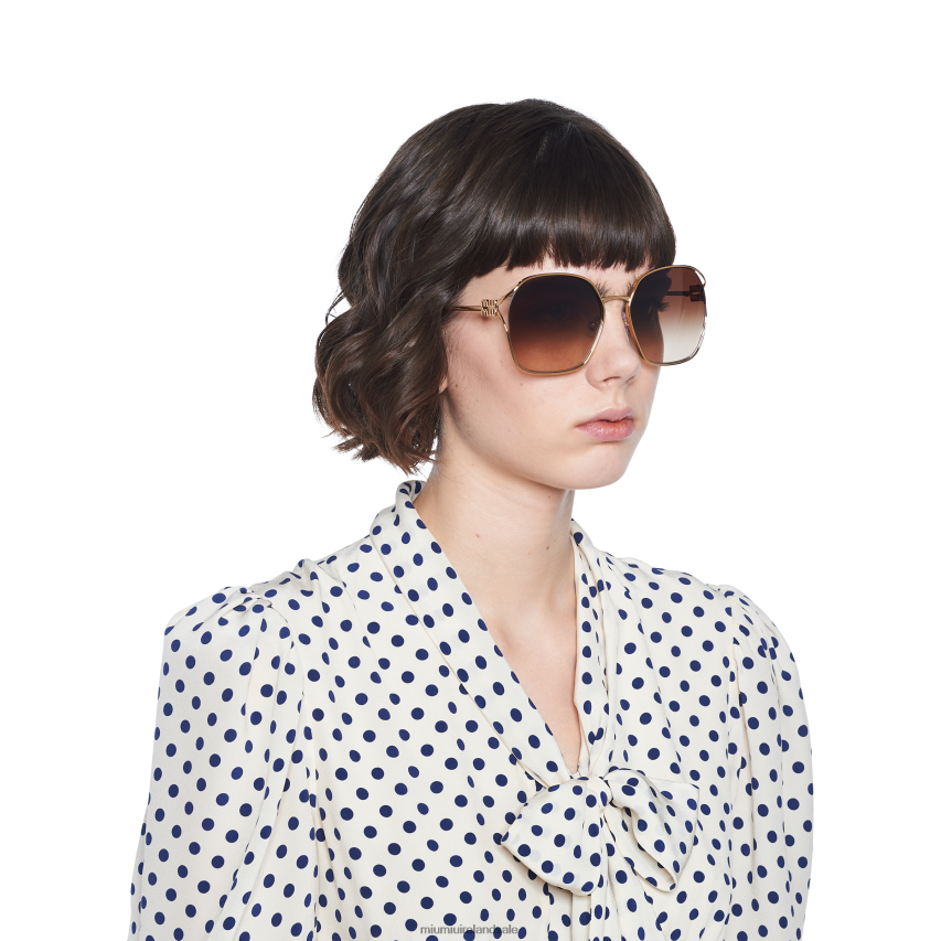IE Miu MiuAccessories Logo Sunglasses Gradient Sienna Lenses XJN62J1265