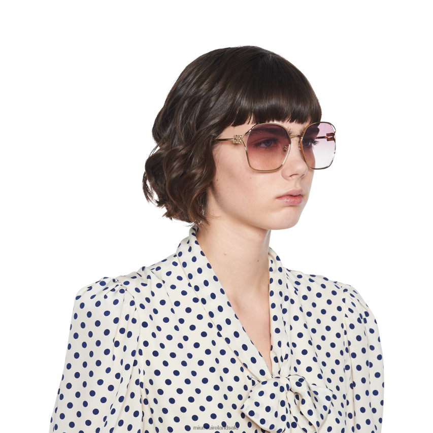 IE Miu MiuAccessories Logo Sunglasses Pink Beg Shaded Lenses XJN62J1263