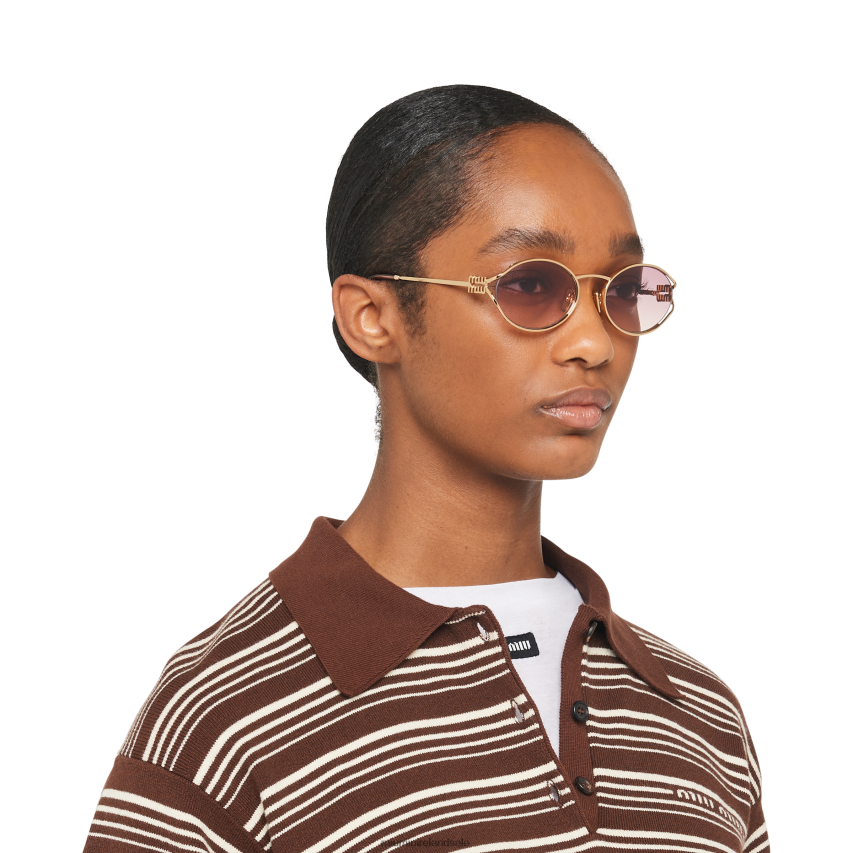 IE Miu MiuAccessories Logo Sunglasses Pink Beg Shaded Lenses XJN62J1286