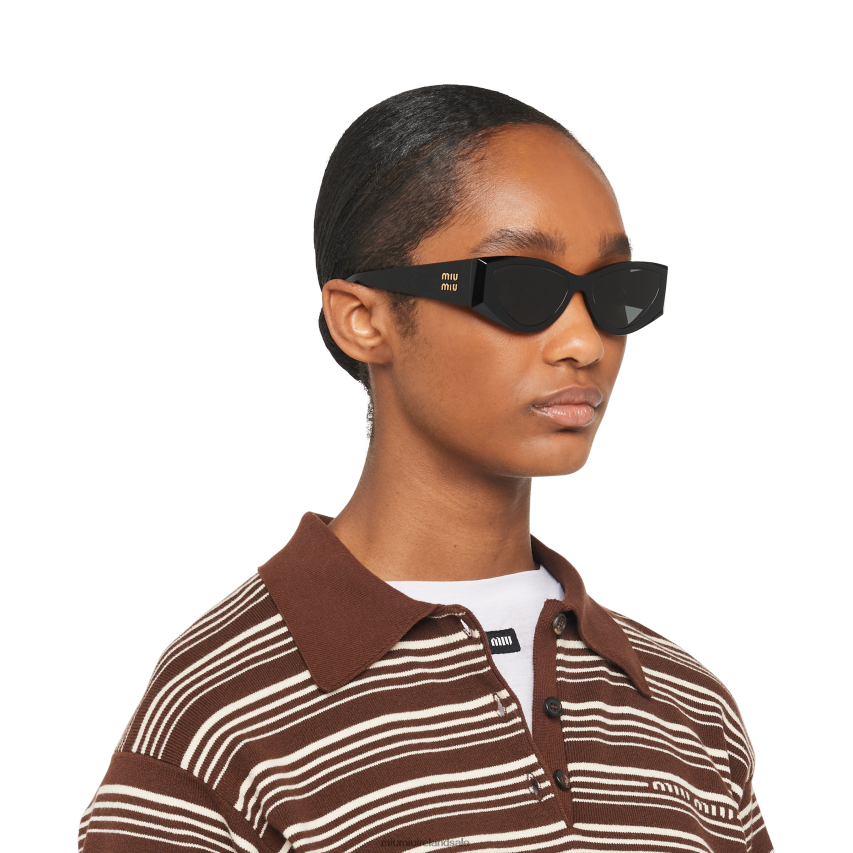 IE Miu MiuAccessories Logo Sunglasses Slate Gray Lenses XJN62J1237