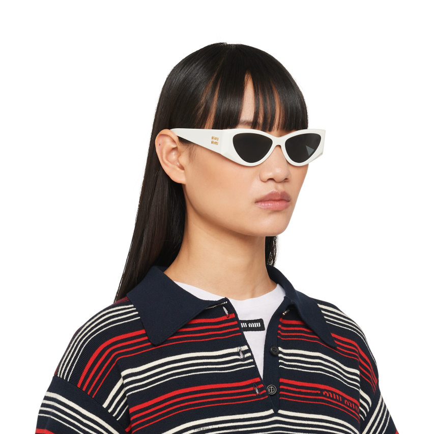 IE Miu MiuAccessories Logo Sunglasses Slate Gray Lenses XJN62J1238