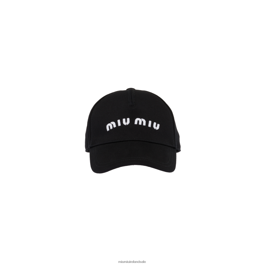 IE Miu MiuAccessories Drill Baseball Cap Black/White XJN62J1204