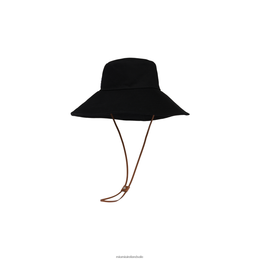 IE Miu MiuAccessories Drill Hat Black/White XJN62J1211