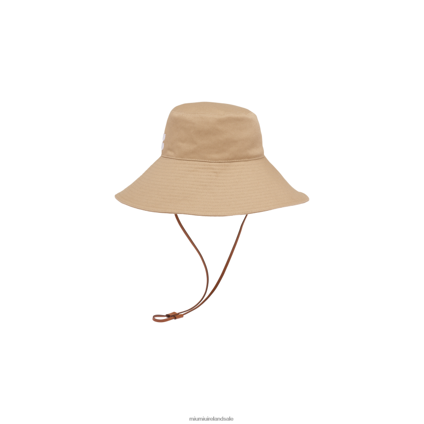 IE Miu MiuAccessories Drill Hat Khaki/White XJN62J1209