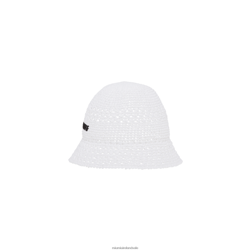 IE Miu MiuAccessories Raffia Hat White XJN62J1224