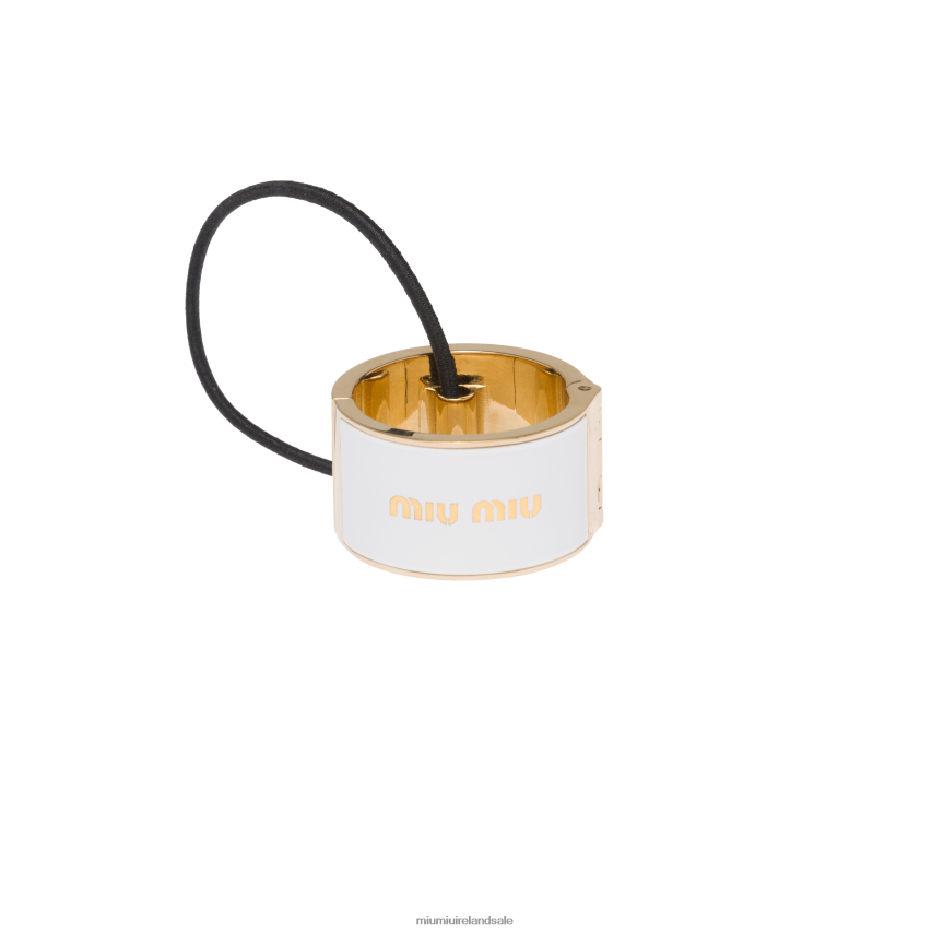 IE Miu MiuAccessories Enameled Metal Hair Clip White XJN62J1133