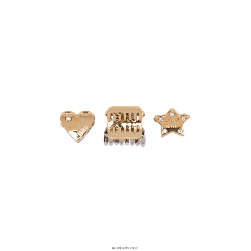 IE Miu MiuAccessories Metal Hair Clips Gold/Silver XJN62J1151