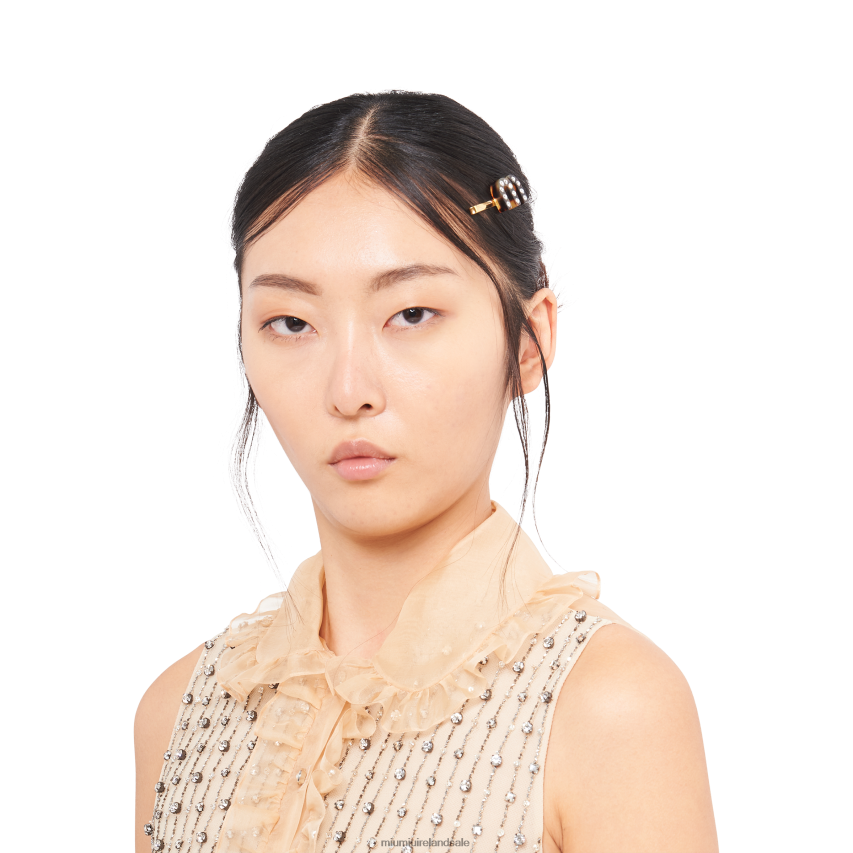 IE Miu MiuAccessories Plexiglas Hair Clip Tortoiseshell XJN62J1129