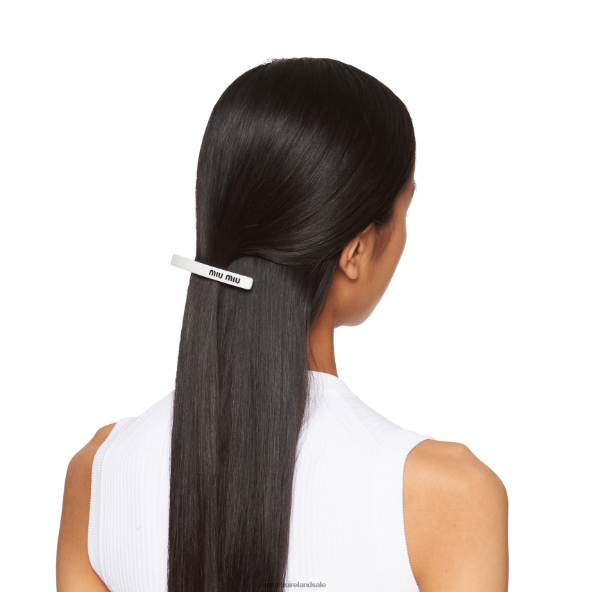 IE Miu MiuAccessories Plexiglas Hair Clip White/Black XJN62J1178