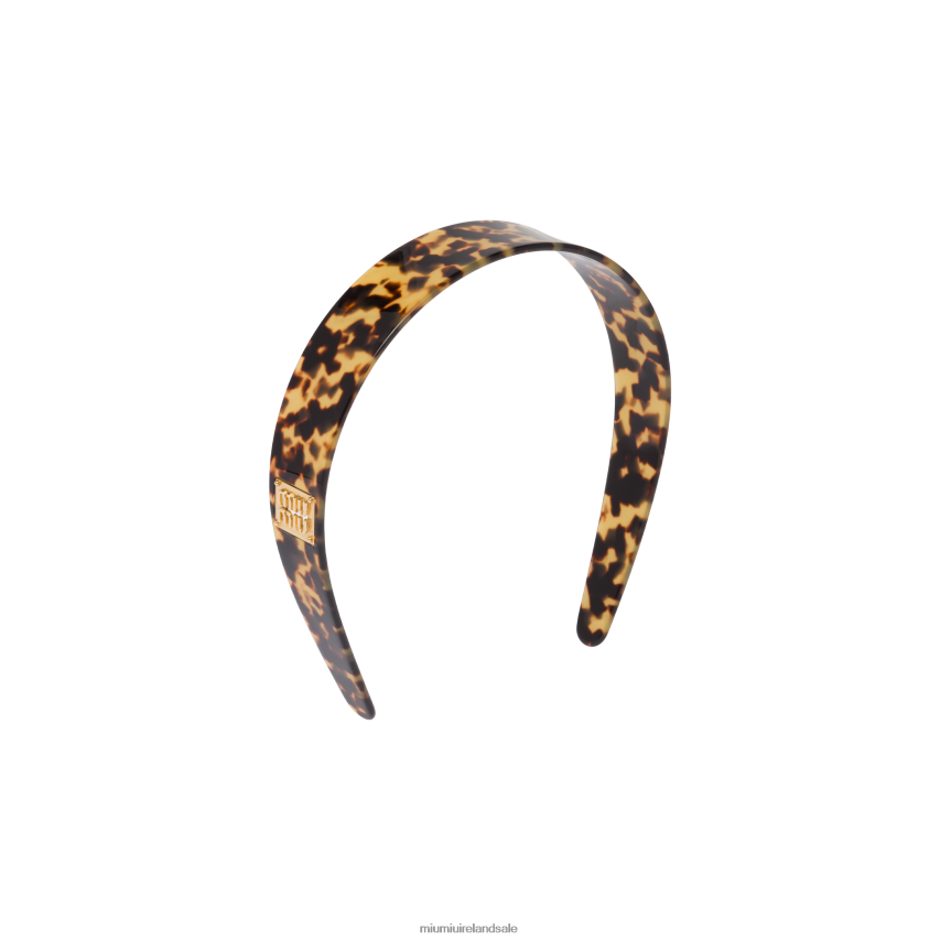 IE Miu MiuAccessories Plexiglas Headband Tortoiseshell/Gold XJN62J1176