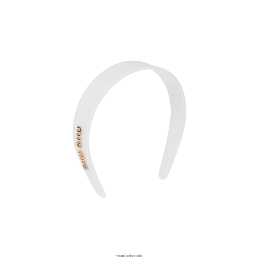 IE Miu MiuAccessories Plexiglas Headband White/Black XJN62J1121