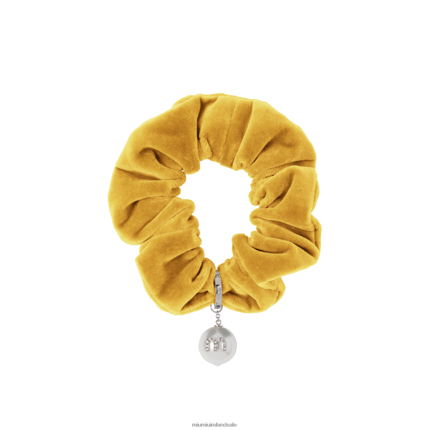 IE Miu MiuAccessories Velvet Scrunchie Topaz XJN62J1169