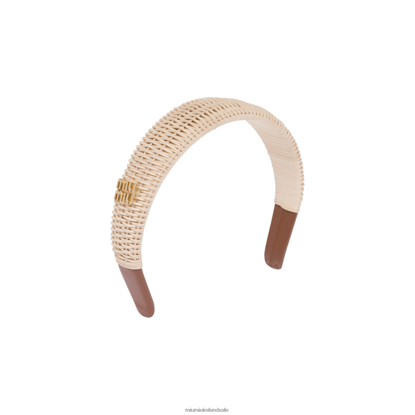 IE Miu MiuAccessories Wicker Headband Natural XJN62J1117