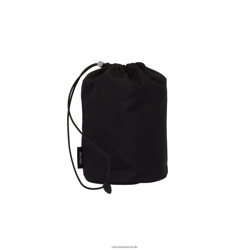 IE Miu MiuAccessories Faille Beach Towel Bag Black/Pink XJN62J1115