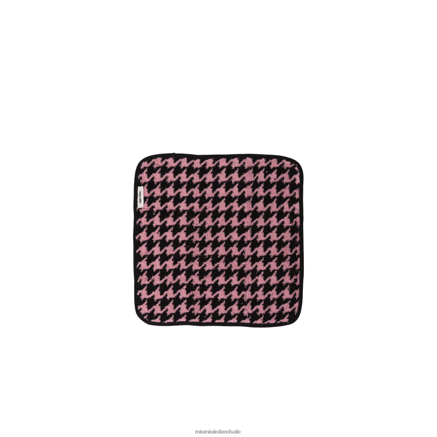 IE Miu MiuAccessories Faille Beach Towel Pouch Black/Pink XJN62J1113