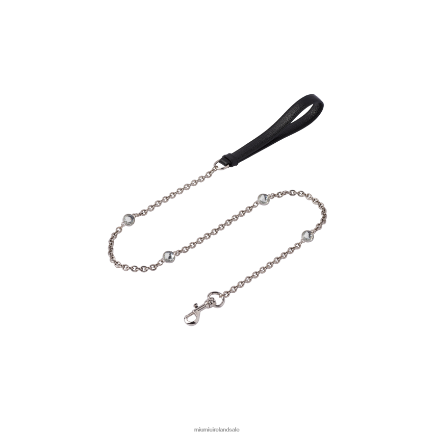 IE Miu MiuAccessories Leather Leash Black XJN62J1105