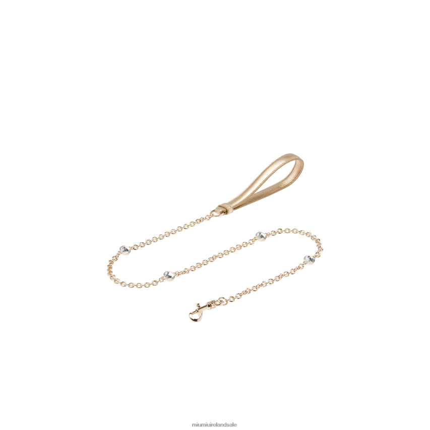 IE Miu MiuAccessories Leather Leash Platinum XJN62J1108