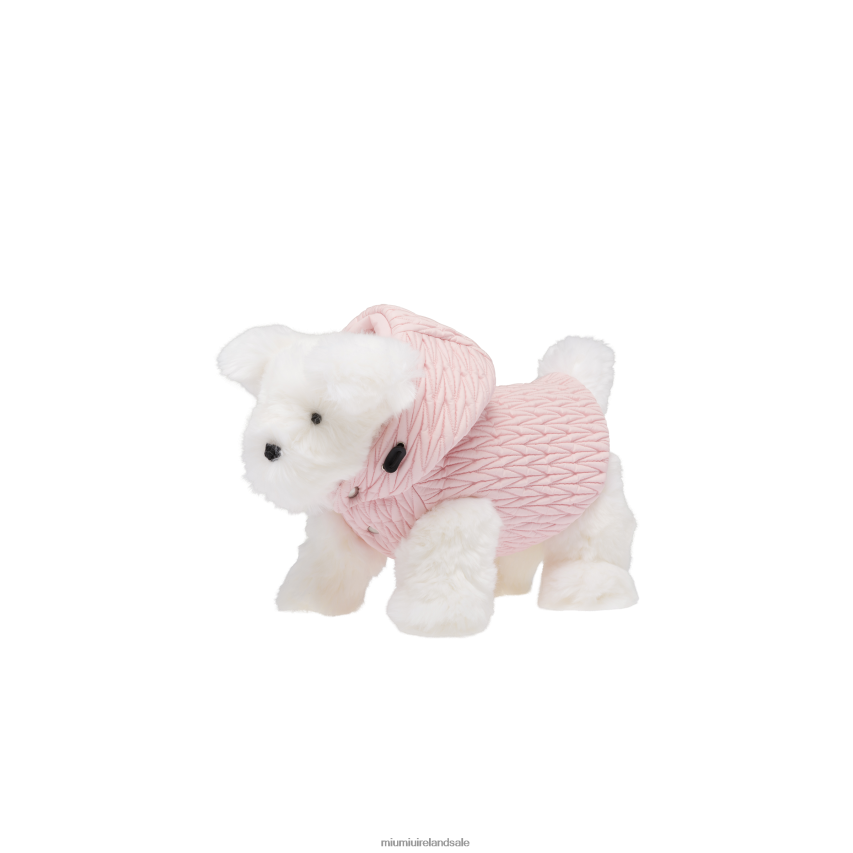 IE Miu MiuAccessories Matelasse Fabric Dog Harness Alabaster Pink XJN62J1104