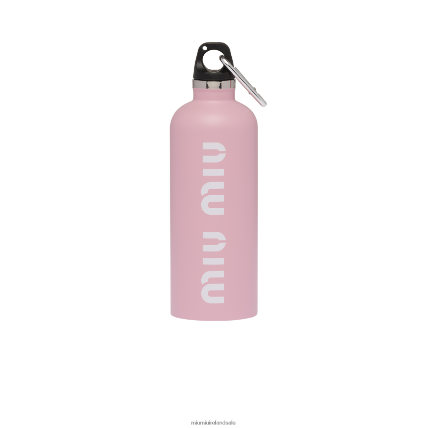 IE Miu MiuAccessories Stainless Steel Water Bottle, 500 Ml Pink/White XJN62J1099