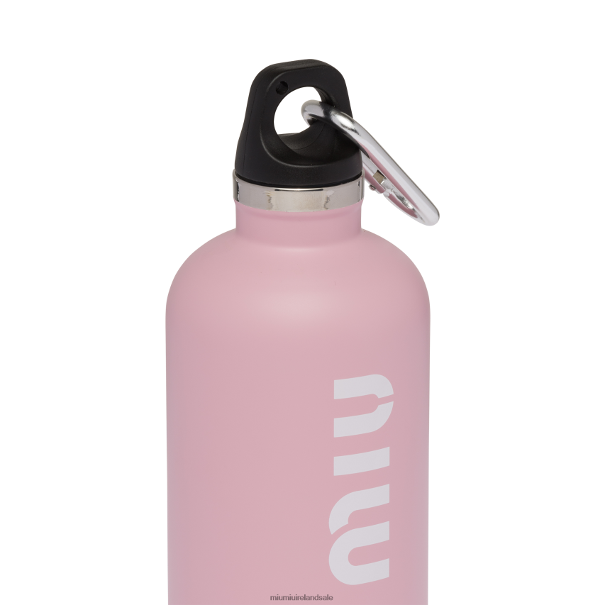 IE Miu MiuAccessories Stainless Steel Water Bottle, 500 Ml Pink/White XJN62J1099