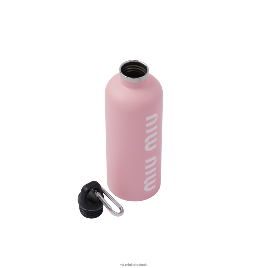 IE Miu MiuAccessories Stainless Steel Water Bottle, 500 Ml Pink/White XJN62J1099
