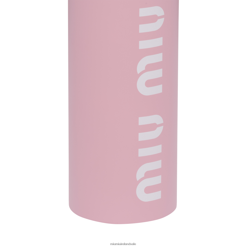 IE Miu MiuAccessories Stainless Steel Water Bottle, 500 Ml Pink/White XJN62J1099