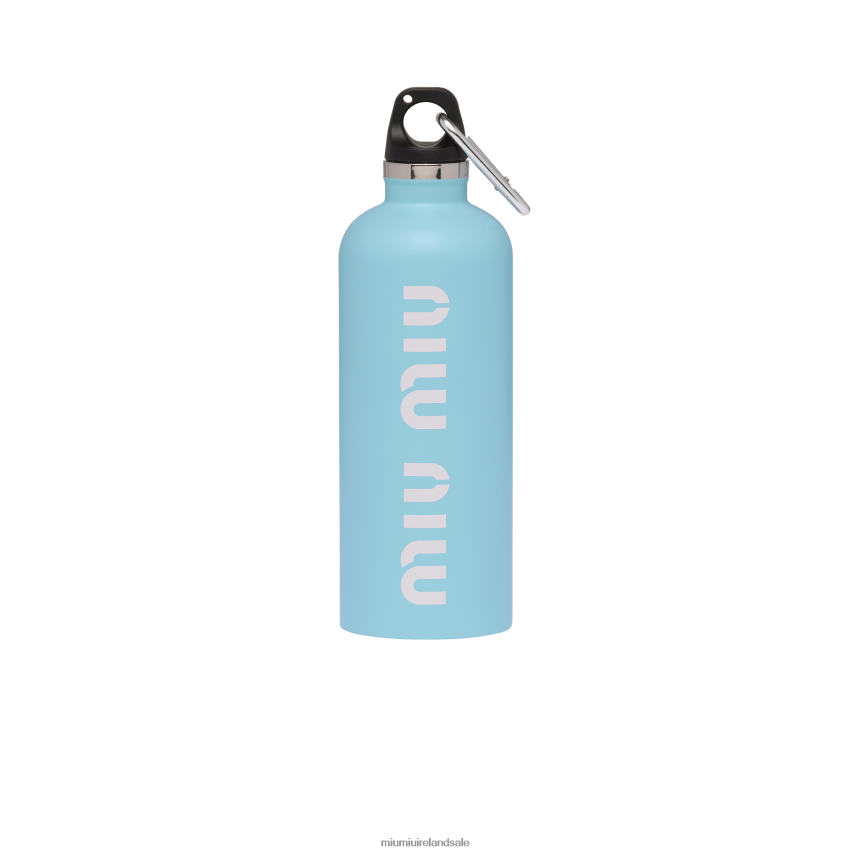 IE Miu MiuAccessories Stainless Steel Water Bottle, 500 Ml Sky Blue/White XJN62J1100