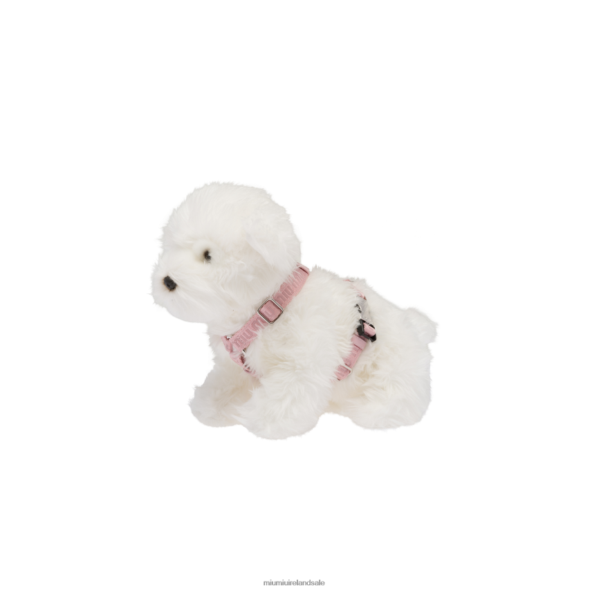 IE Miu MiuAccessories Woven Tape Dog Harness Alabaster Pink XJN62J1103