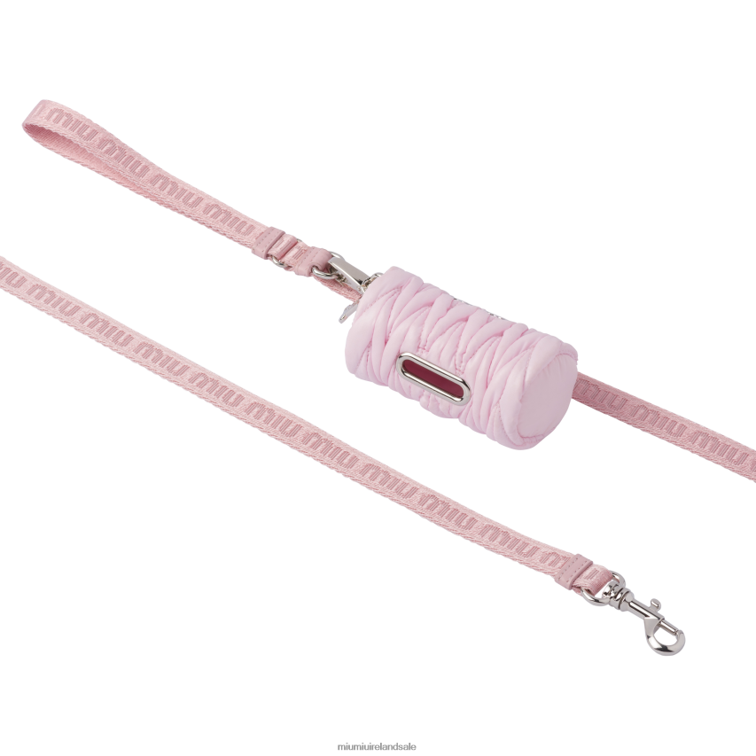 IE Miu MiuAccessories Woven Tape Leash Alabaster Pink XJN62J1101