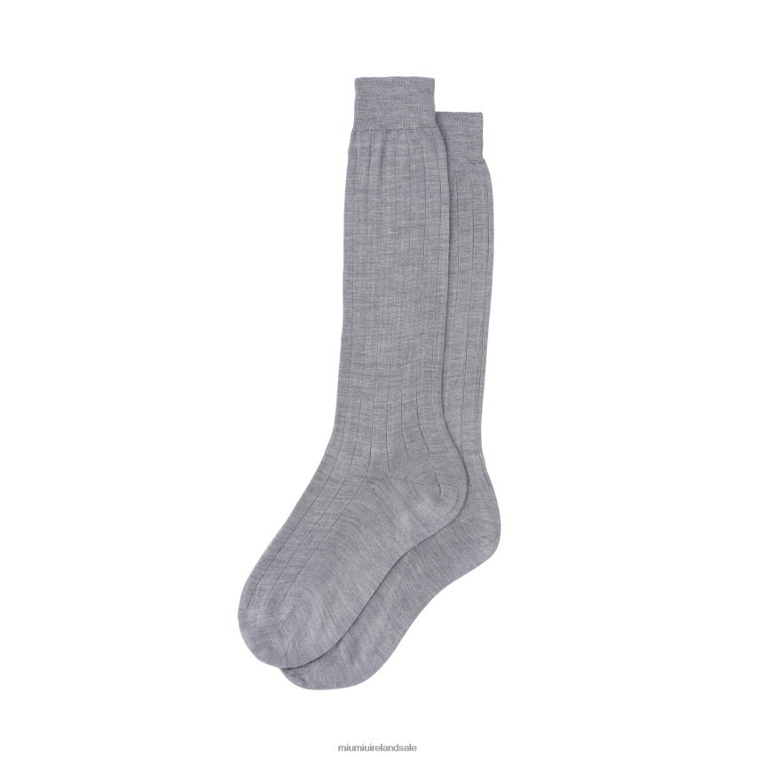 IE Miu MiuAccessories Silk Socks Grey XJN62J1232
