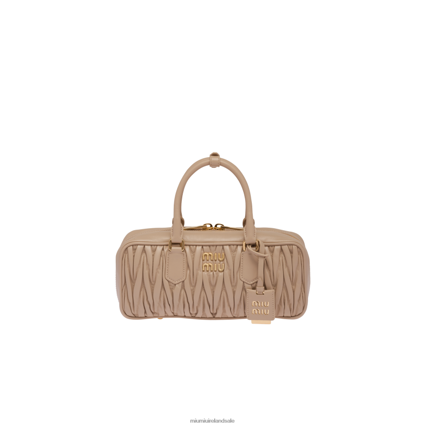 IE Miu MiuCollection Arcadie Matelasse Nappa Leather Bag Sand Beige XJN62J48