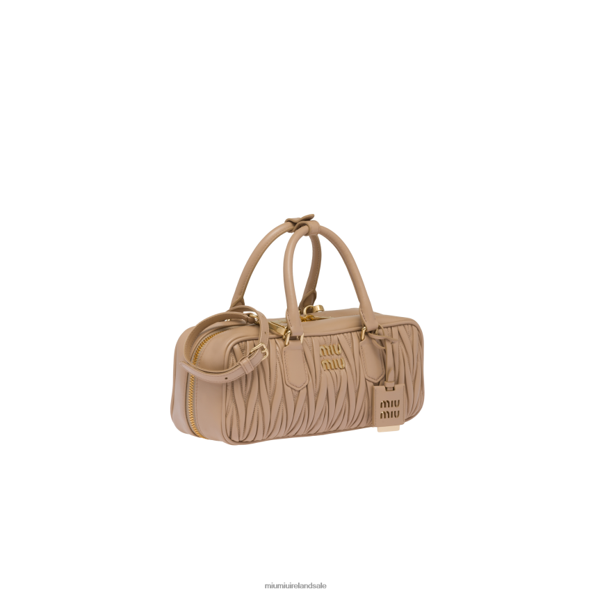 IE Miu MiuCollection Arcadie Matelasse Nappa Leather Bag Sand Beige XJN62J48