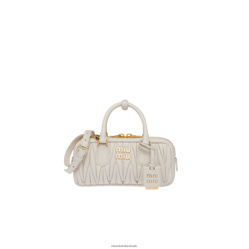 IE Miu MiuCollection Arcadie Matelasse Nappa Leather Bag White XJN62J78
