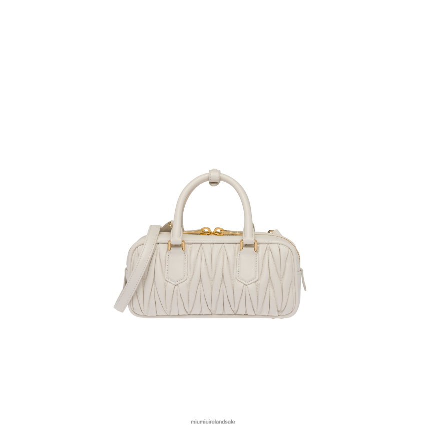 IE Miu MiuCollection Arcadie Matelasse Nappa Leather Bag White XJN62J78