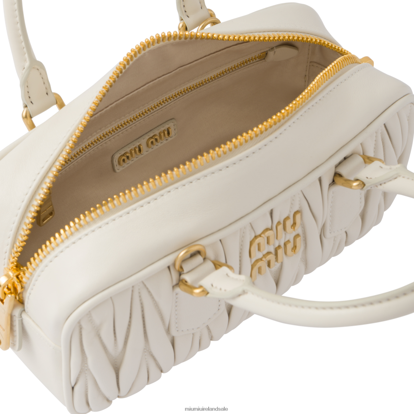 IE Miu MiuCollection Arcadie Matelasse Nappa Leather Bag White XJN62J78