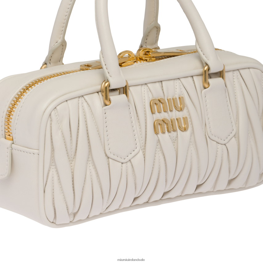 IE Miu MiuCollection Arcadie Matelasse Nappa Leather Bag White XJN62J78