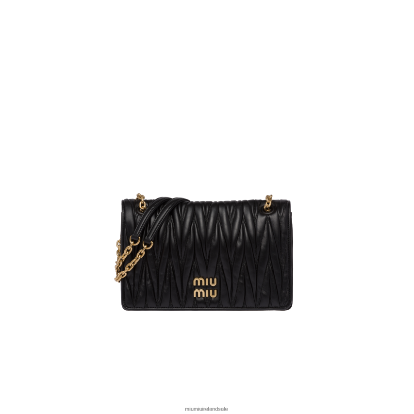IE Miu MiuCollection Matelasse Nappa Leather Bag Black XJN62J50