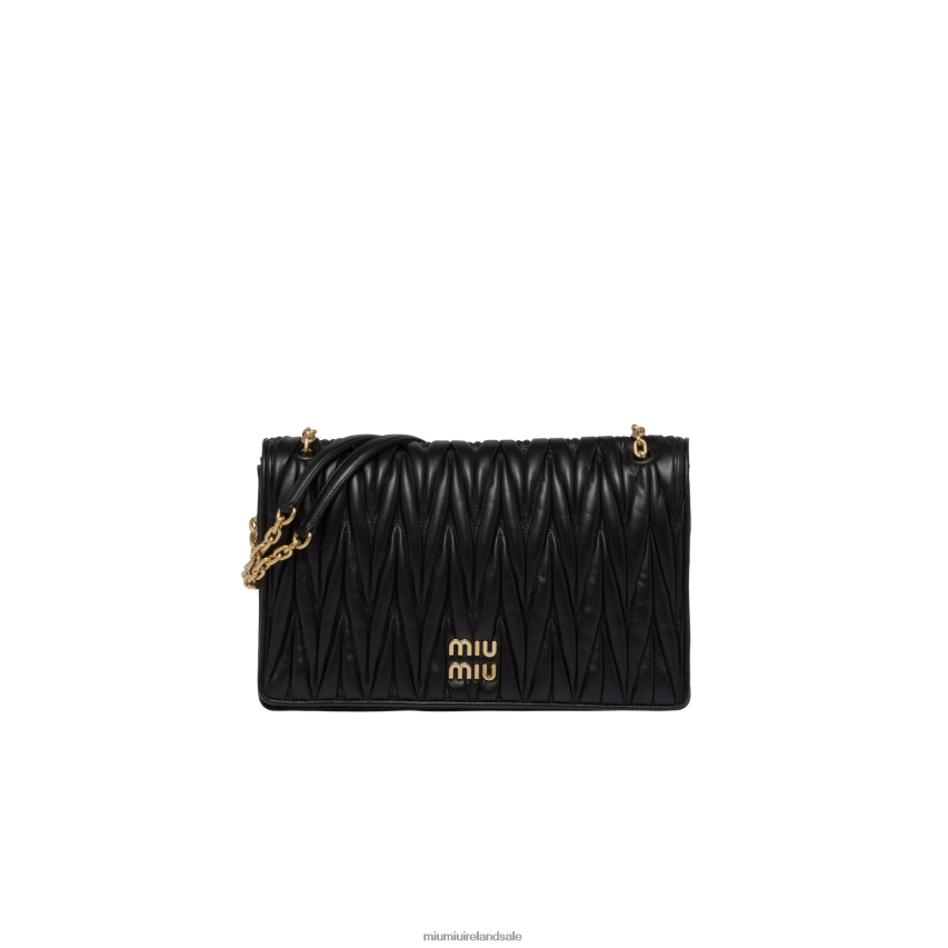 IE Miu MiuCollection Matelasse Nappa Leather Bag Black XJN62J52