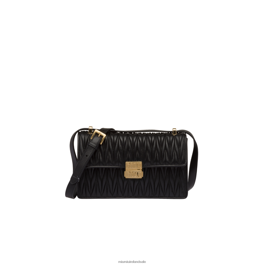 IE Miu MiuCollection Matelasse Nappa Leather Bag Black XJN62J77