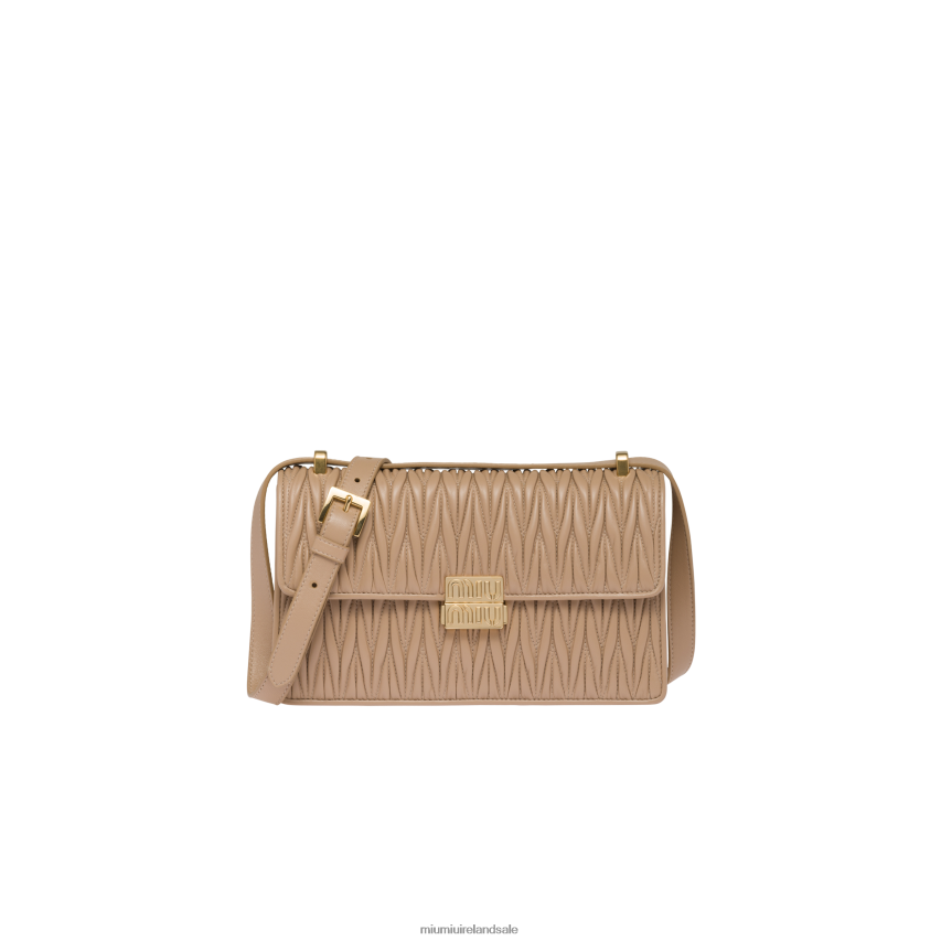 IE Miu MiuCollection Matelasse Nappa Leather Bag Sand Beige XJN62J76